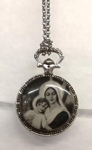 Petite silvertone watch fob - watch,