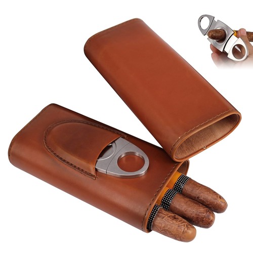 Leather cigar case - leather,