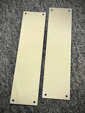 Solid Brass Vintage Door Finger Plates. PAIR. Reclaimed. 30cm x 7.5cm