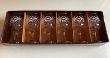 DEMA Chesterfield Retro Set Of Six Wine Glasses With Star Design Boxed MCM 1970s