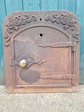 Large 2ft Antique Victorian Cast Iron Fireplace Oven Range Door & Frame FREEP&P 