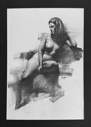 Original charcoal drawing - charcoal, by
