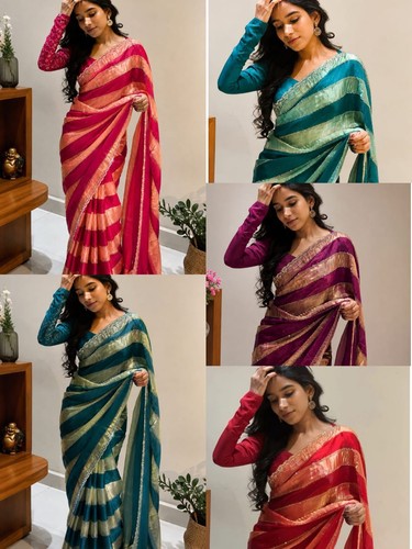 Indian women satin ombre - indian,