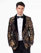 Mens Gold Brocade Paisley