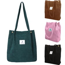 Women Canvas Corduroy Tote Bags Handbag Ladies Messenger Shoulder Bag Travel UK