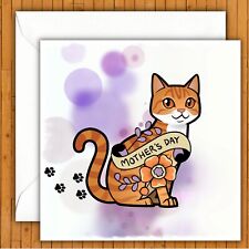 Happy Mothers Day Card From The Cat Cute Kitty Mum Cards Ginger Cat HANDMADE 