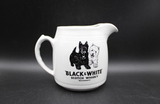 Jug Ceramic Scotch Whisky Black & White Water Jug Burleigh Ware Pottery Vintage