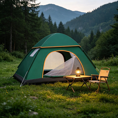 Person man family tent - man,