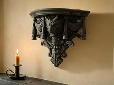 Gothic Dragon Wall Shelf Black
