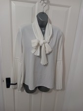 Senes White Pussy bow blouse