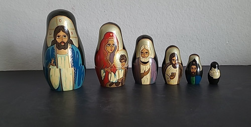 Vintage nesting dolls nativity - vintage,