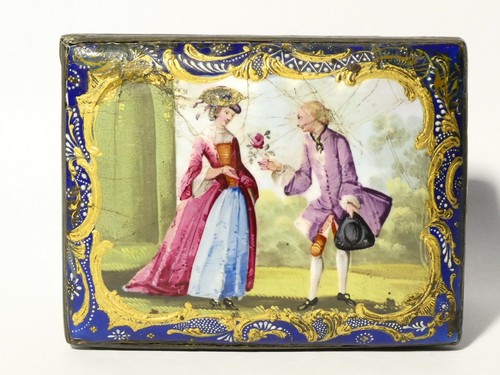 18thc bilston enamel table - 18thc,