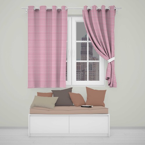 Blackout eyelet curtains pink - eyelet,