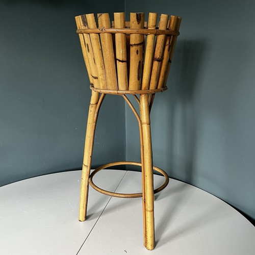 Vintage bamboo plant stand - plant,