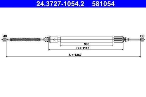Parking brake cable ate - parking, fits