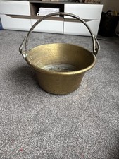 French Antique Brass Hammered  Large Jam  / Tallow Pan Very Heavy 