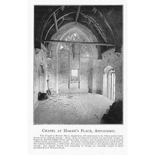 APPLEDORE Kent, The Chapel at Horne's Palace - Antique Print 1904