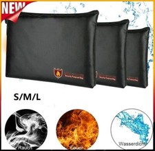 UK Fireproof Waterproof Document Bag Silicone Coated Fiberglass Safe Money Bag