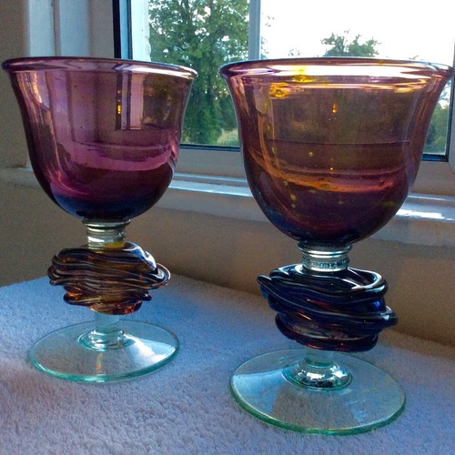 Vintage 1970s pair mdina - vintage, glass