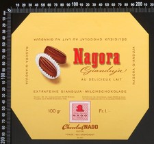 2 Original Vintage Nago (Swiss) 100g & Small 'Nagora' Chocolate Wrappers 1962?