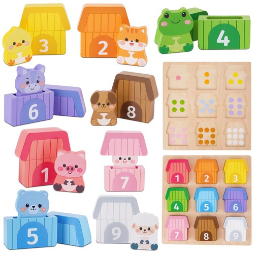 Montessori wooden farm animals - wooden,