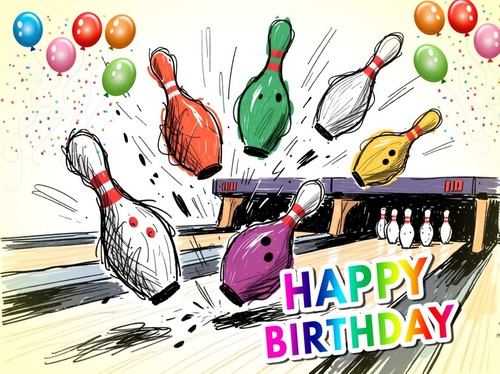 Tenpin bowling greeting - a5,
