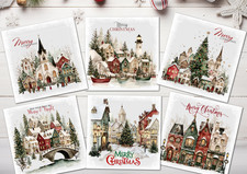 Snowy Town Houses Scenery