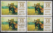 CANADA 1969. 50c. SUZOR-COTE (PAINTER) FINE USED BLOCK OF 4  SG. 634.   (E430)
