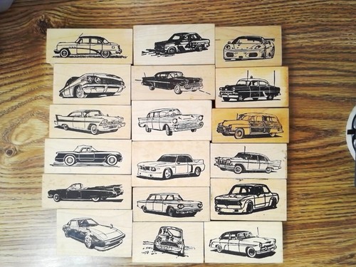 Classic car rubber stamp - stamp, lot