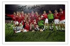 MANCHESTER UNITED 1999 CHAMPIONS LEAGUE SIGNED PHOTO PRINT AUTOGRAPH SOCCER