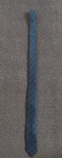 Primark Mens Office Tie, Dark Grey with Checked Pattern, Preowned
