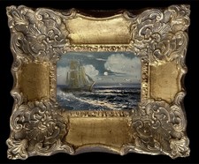 Framed Original Oil Painting On Canvas Ocean Signed And Listed By The Artist