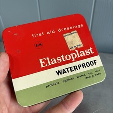 VINTAGE ELASTOPLAST EMPTY TIN WATERPROOF PLASTERS