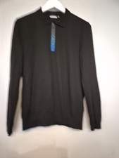 J Lindeberg Arun Golf Sweater Merino Wool ¼ Quarter Zip Pullover Small Black
