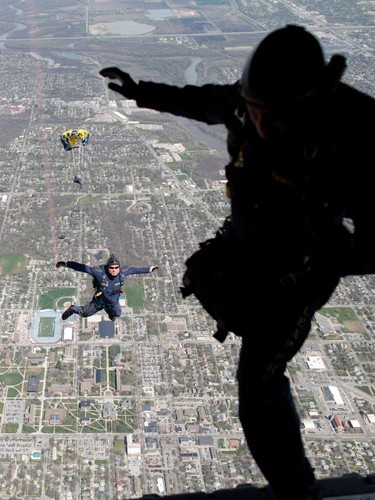 Navy parachute team jump - parachute,