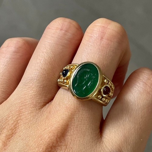 Rare vintage carved cameo ring - rare,
