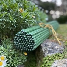 Plant Support Stakes Sticks Set of 80 Plastic Coated Metal Garden (140cm)