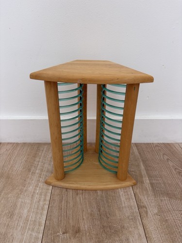 Vintage retro wooden rack - retro, cd