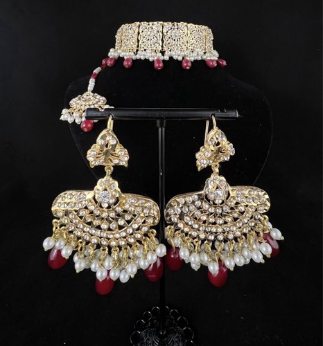 Gold plated kundan choker - gold-plated,