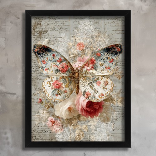 Vintage butterfly print - vintage,