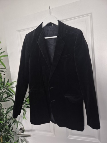 Mens black velvet blazer size - black,