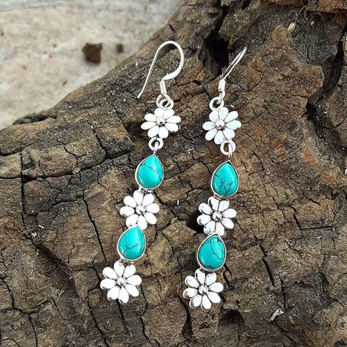 Retro turquoise earings uk - turquoise,