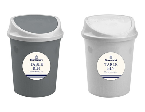 Table bin desktop grey white - table,