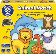 Orchard Toys Animal Match Mini Small Compact Portable Travel Game Kids Age 3 Yrs