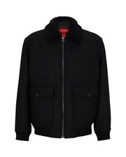 new mens HUGO BOSS WOOL jacket coat Shearling Collar BAVI size XL RRP £389