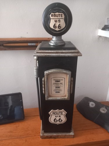Route gas pump - route, wooden