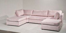 PLUSH PINK HIGH BACK U SHAPE CORNER SOFA - SOFA SCENE EXCLUSIVE UK MADE