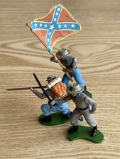 VINTAGE 1960s, BRITAINS SWOPPET, ACW CONFEDERATE INFANTRY, x 3, TOY SOLDIERS,