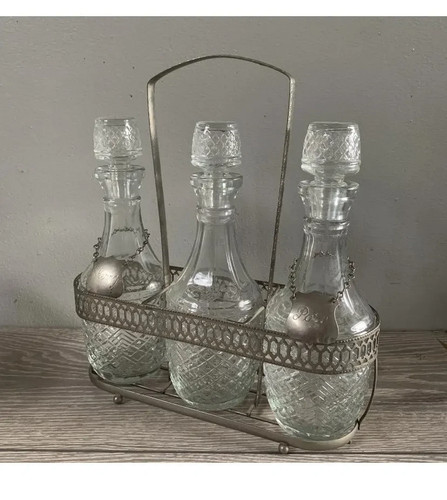 Vintage metal tantalus with - metal,