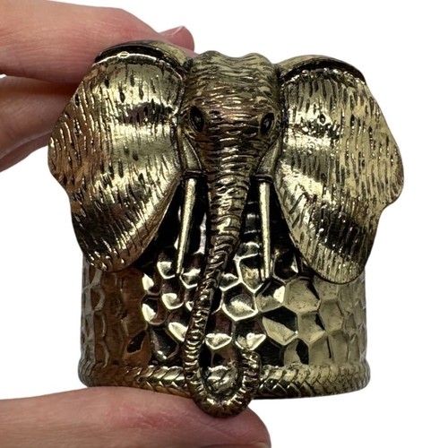 Gold tone elephant statement - tone,